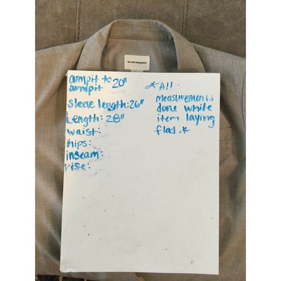 Club Monaco Long Single-Breasted Blazer Mens Size Medium M Grey Corporate READ - Picture 3 of 10